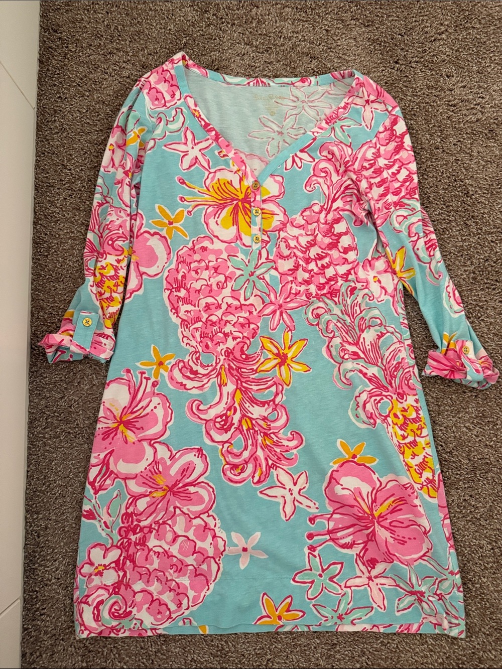 Lilly Pulitzer, Aqua and Pink Dress